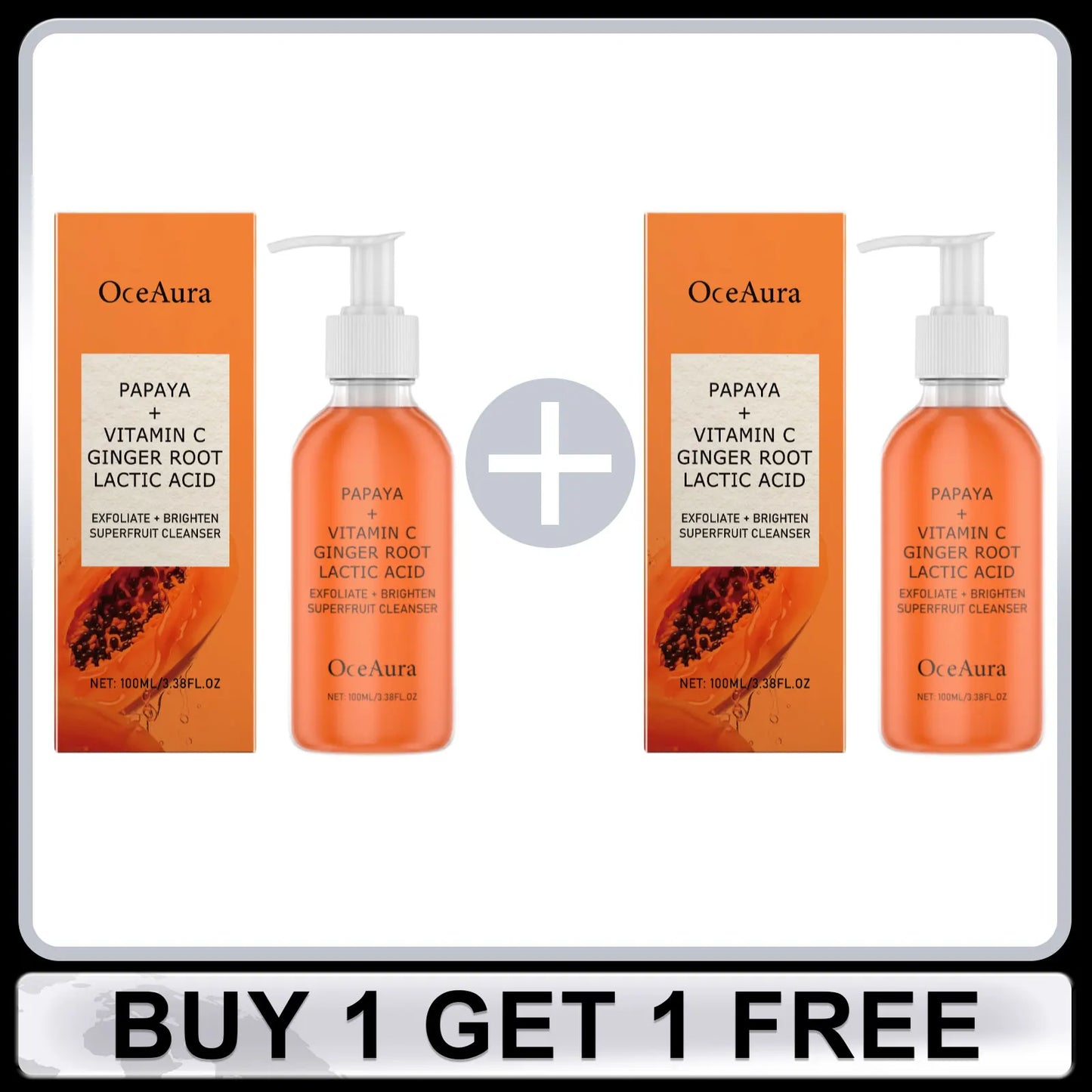 Oceaura Papaya Facial Cleanser – Oil Control & Brightening 100ml