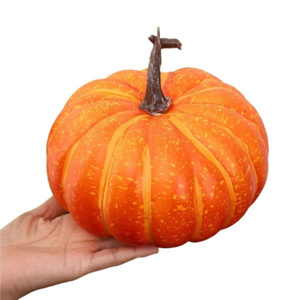 Artificial Pumpkins 17cm – Orange & White Halloween Décor