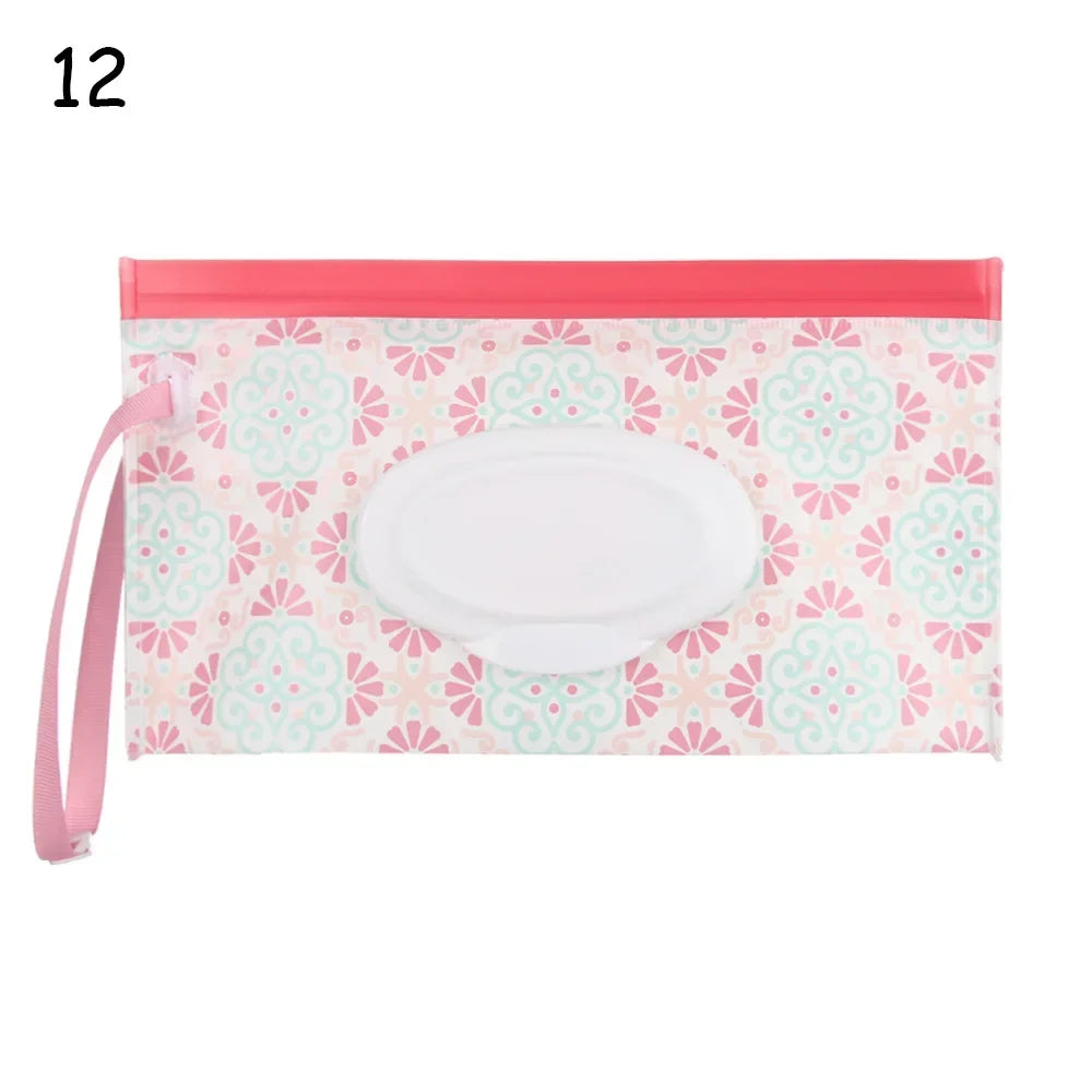 Baby Wet Wipes Carrying Case Pouch with Snap-Strap | Stroller