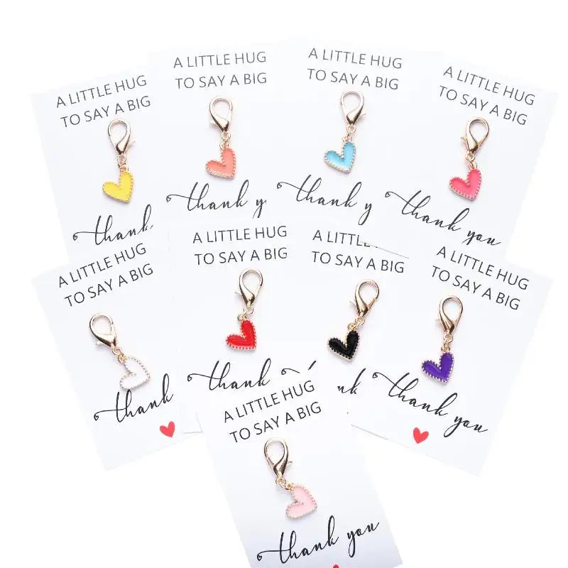 10pcs Heart Shape Keychains – Alloy Love Key Ring Set for Women