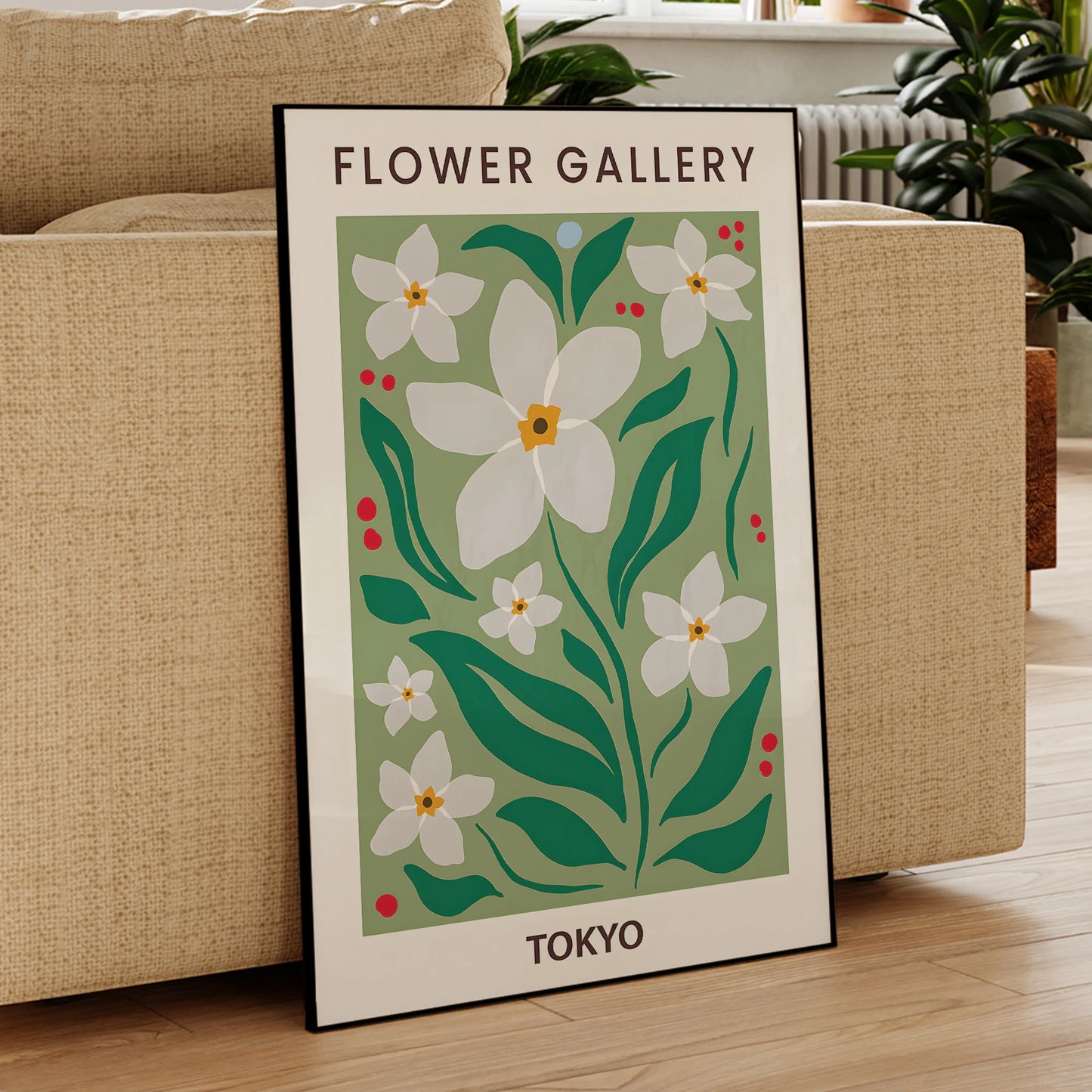 Modern Floral Tokyo Canvas Wall Art Print | Home Decor