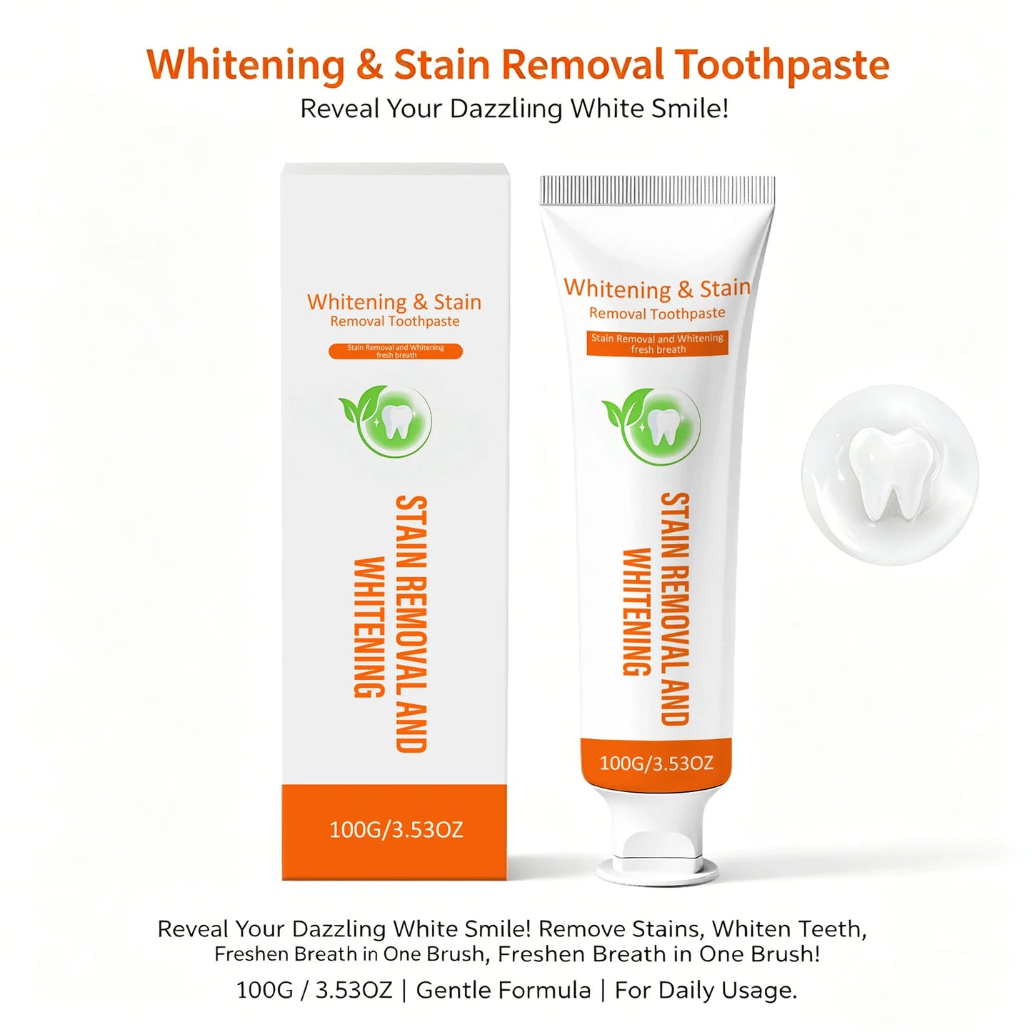 Gentle Cleaning Teeth Toothpaste Teeth Whitening Anti-Yellow Teeth Remove Coffee Stains Fresh Breath Prevent Tooth Decay Peaceful Pleasures Health and Wellness
