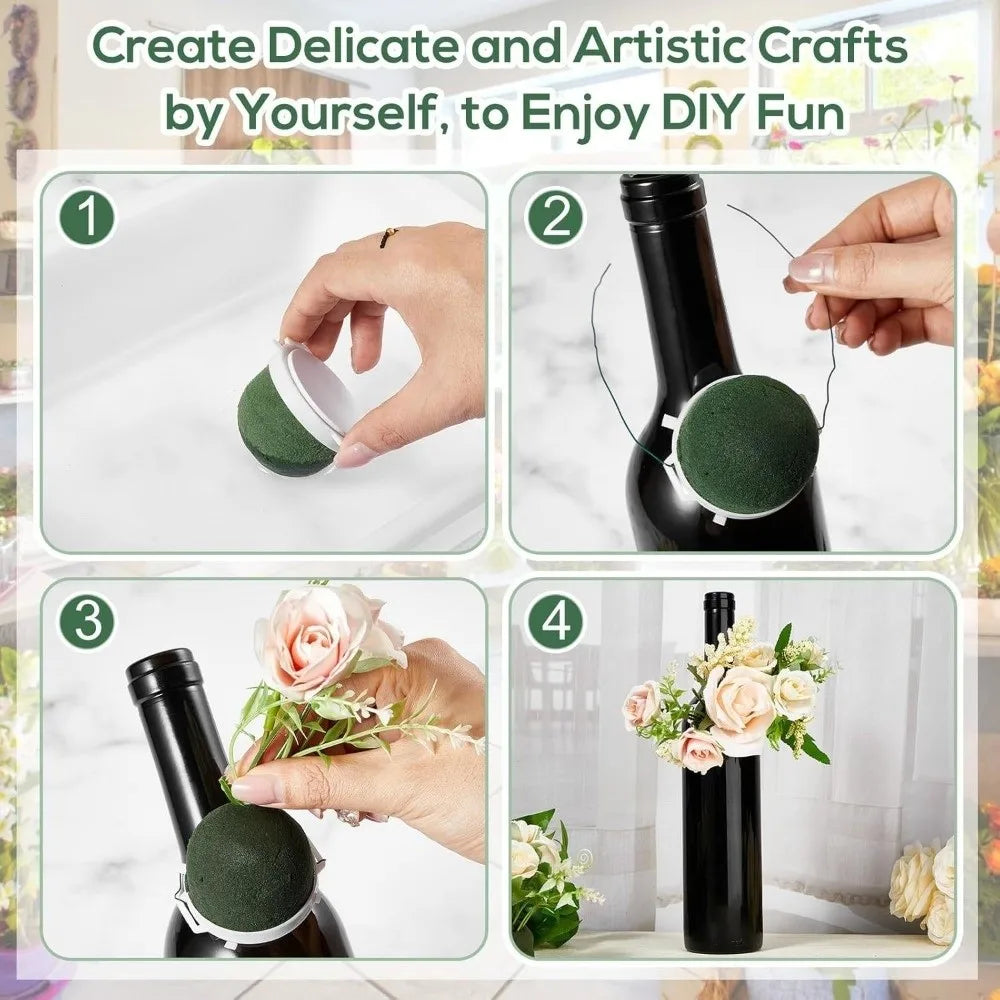 Mini Round Floral Foam Stickers – Wet & Dry, 4PCS Pack