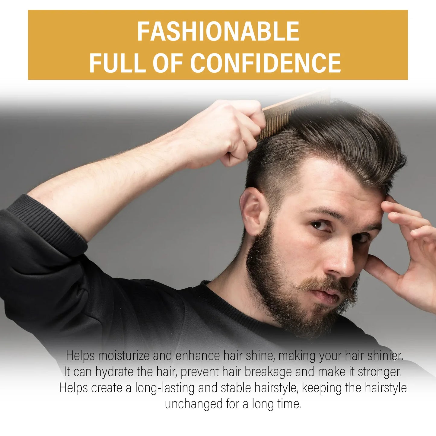 Men's Strong Hold Hair Wax – Water-Based, Natural Shine