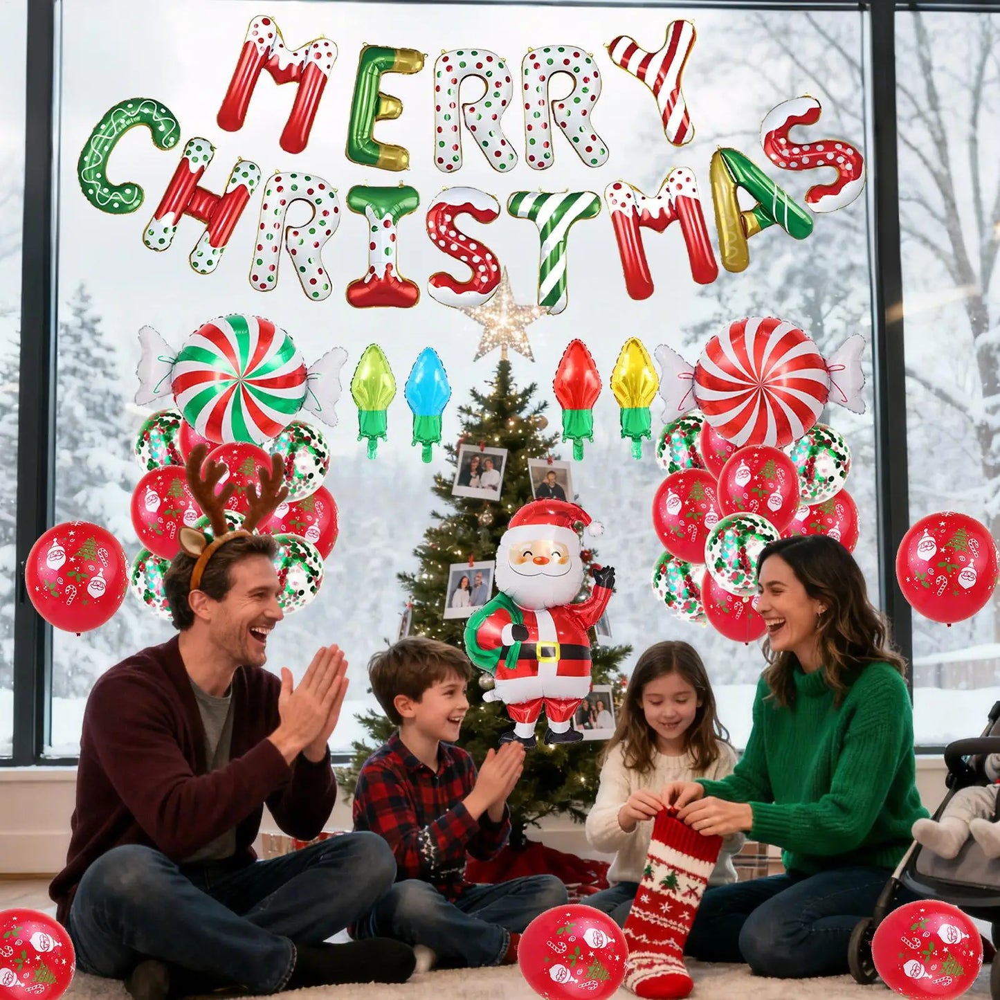 Christmas Balloon Set – 33-Piece Festive Holiday Party Decor Holiday Balloon Set Peaceful Pleasures Health and Wellness