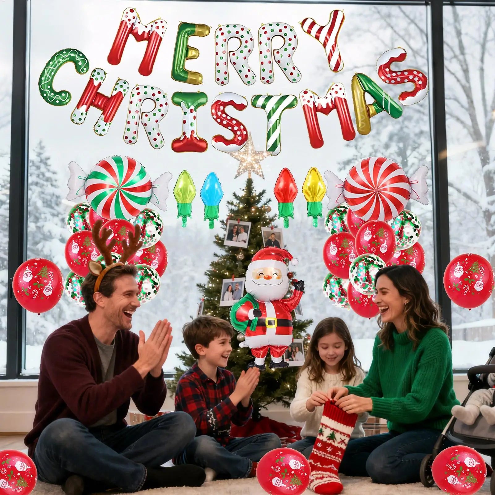 Christmas Balloon Set – 33-Piece Festive Holiday Party Decor Holiday Balloon Set Peaceful Pleasures Health and Wellness