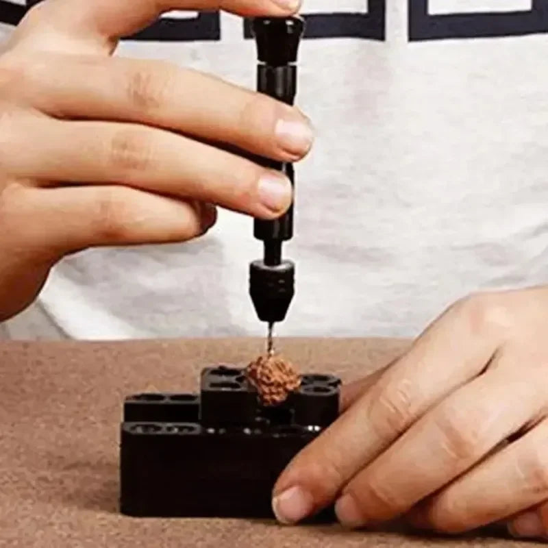 Mini Hand Drill Set | 10-Pc Twist Bits for Wood & Craft DIY