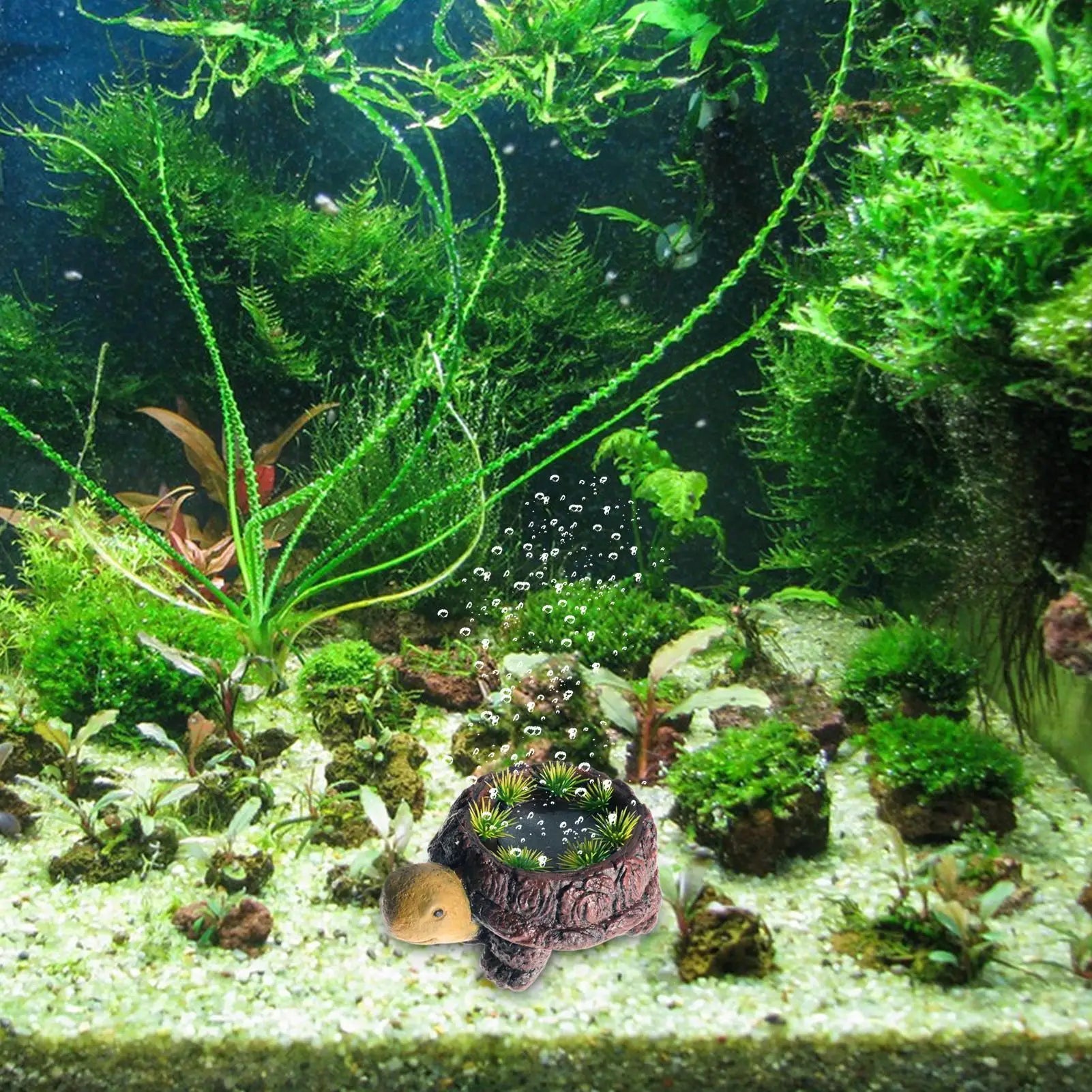 Fish Tank Bubbler Decorations Aquarium Air Stone Resin Quiet Turtle Shaped Bubble Stone for Ponds Buckets Home Hydroponics Peaceful Pleasures Health and Wellness