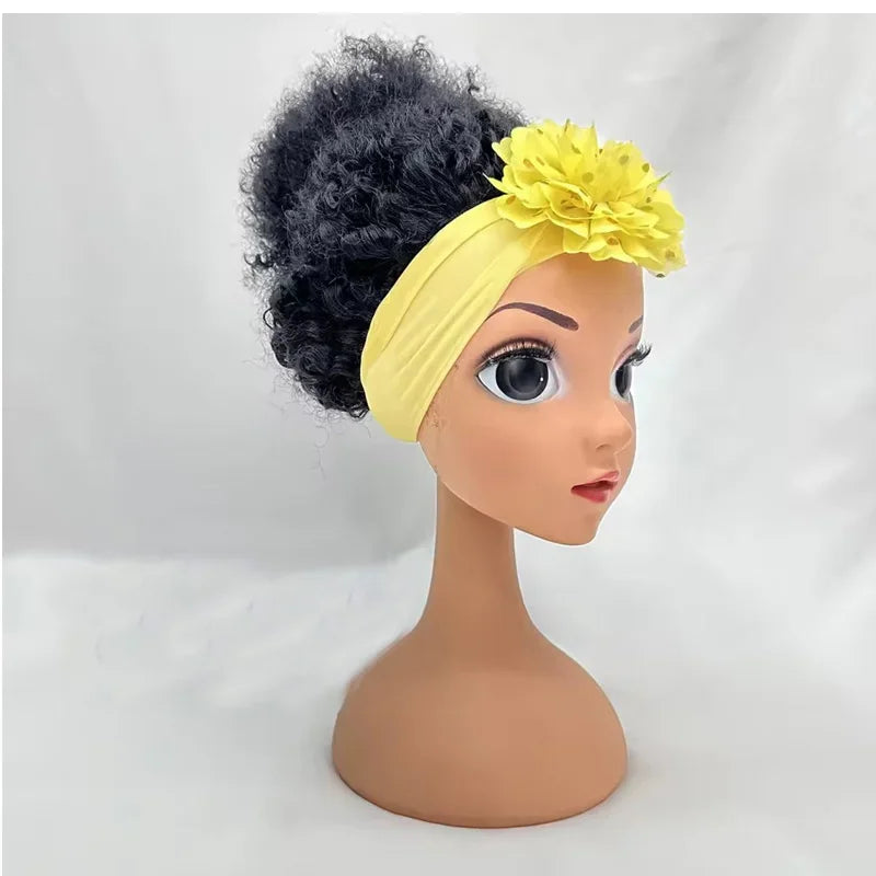 New Arrival Cute Kids Headband Wig Decoration for Girl Fashion Girl Wigs Without Lace Front Afro Baby Girl Wigs with Band Peaceful Pleasures Health and Wellness yellow China Mainland