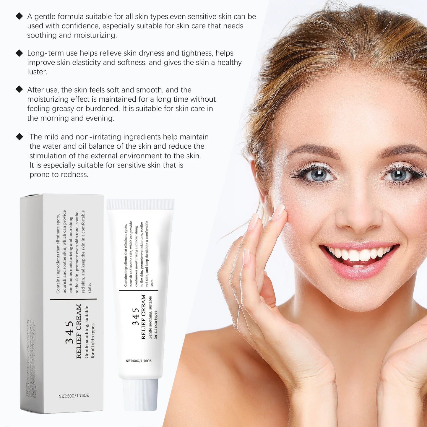 Hyaluronic Acid Soothing Face Cream Deep Hydration Improve Drying Reduce Dullness Repair Skin Barrier Radiance Face Care Lotion Peaceful Pleasures Health and Wellness