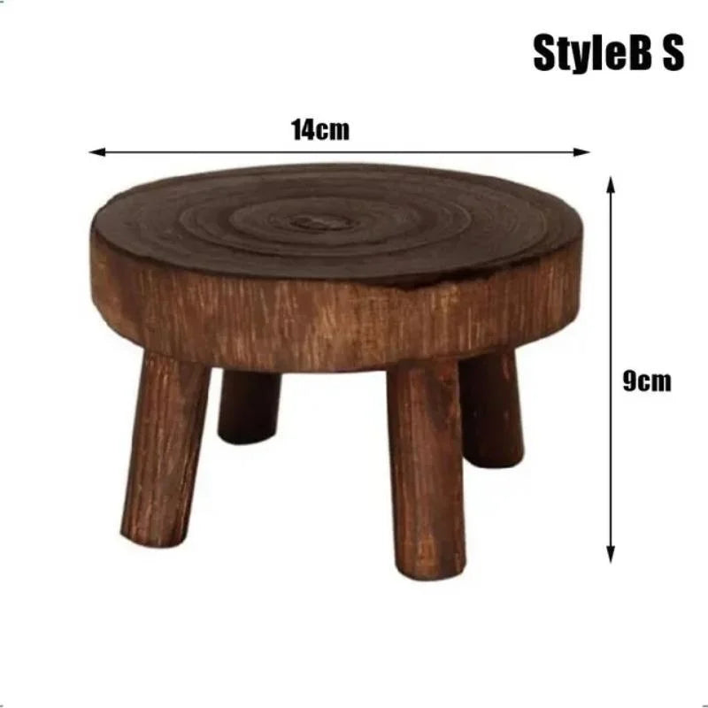 Wooden Plant Stand Flower Pot Base Holder Stool Indoor Outdoor Garden