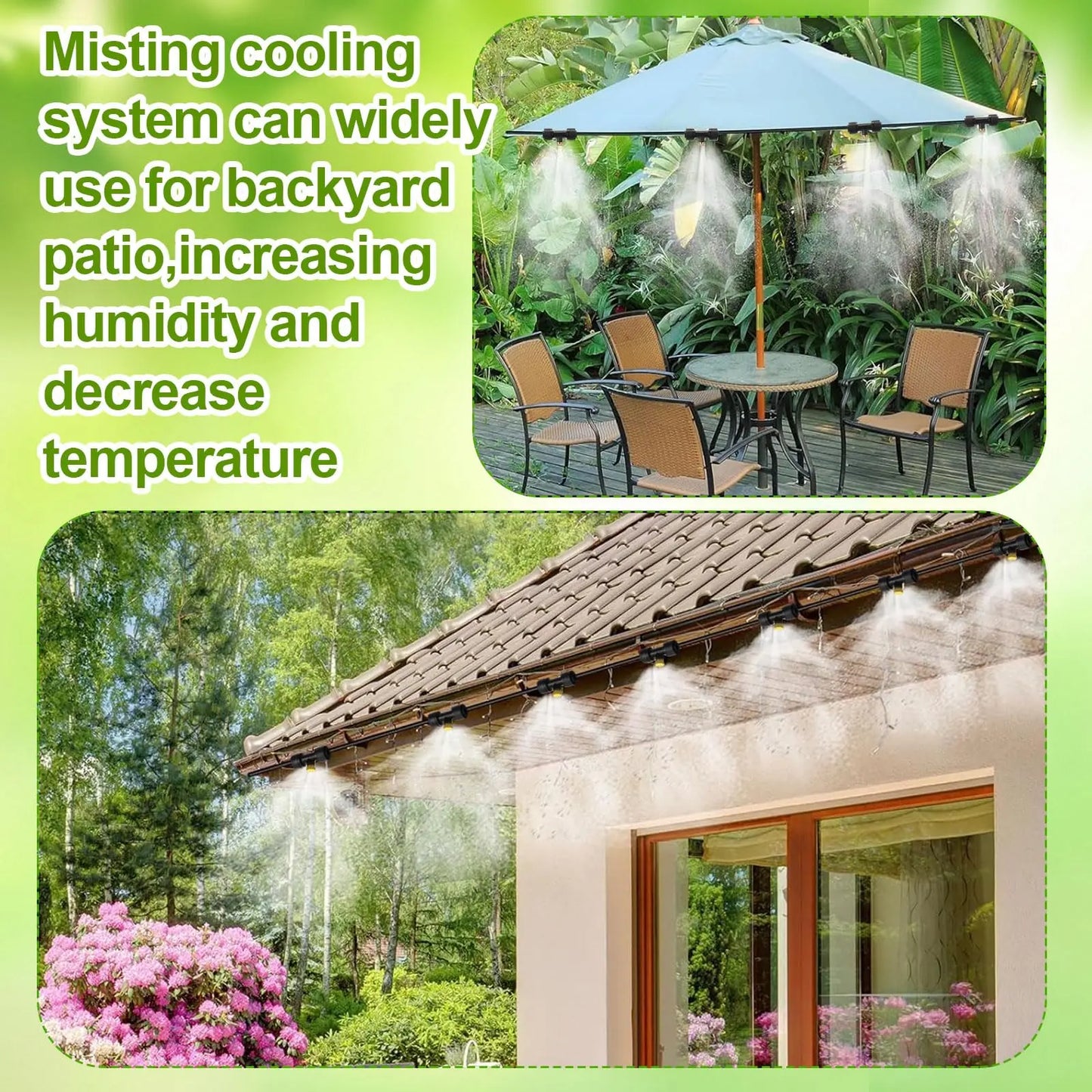 10Pcs lot Misting Fog Nozzles with Quick Access Tee Connector Garden Landscaping Irrigation Sprayers Peaceful Pleasures Health and Wellness