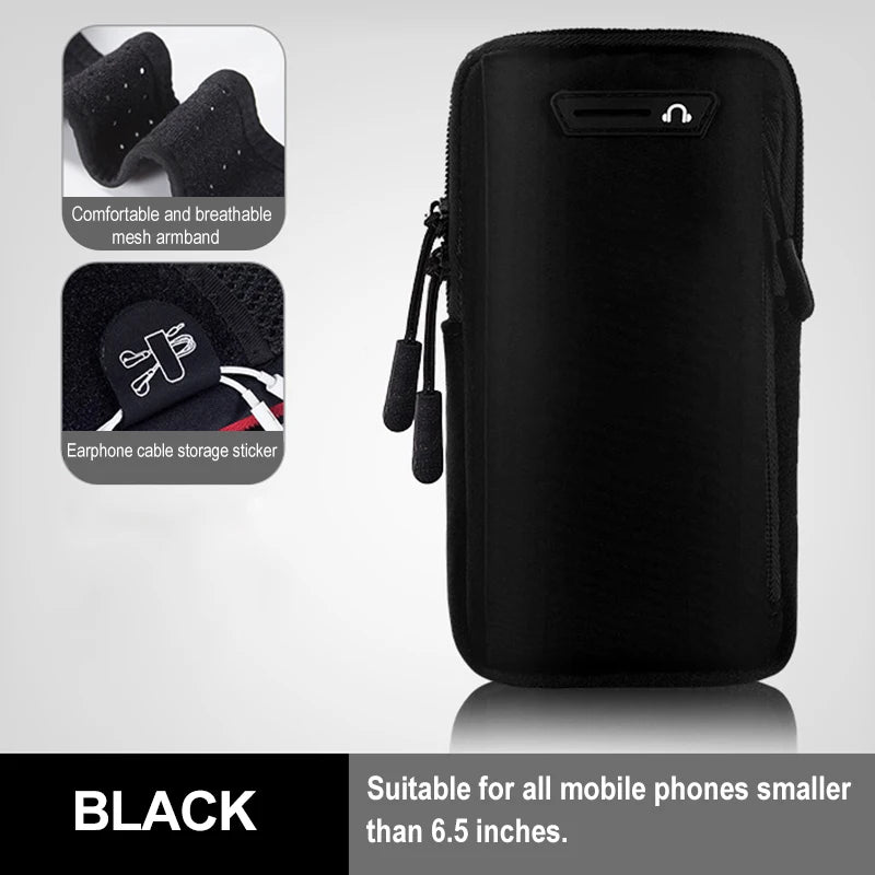 armband for cell phone running arm Cell phone running bag Running racing accessories Sports phone armband Bag for cellphone Peaceful Pleasures Health and Wellness Black1 (6.5 inch)