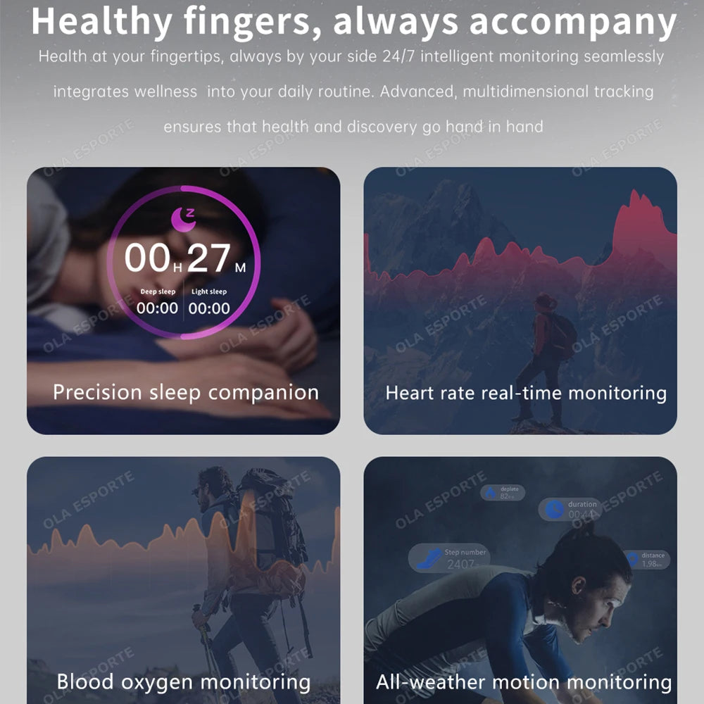 2026 Smart Ring Health and Sleep Tracker Heart Rate Blood Oxygen Monitor Brush Video 5ATM Waterproof Multi Sports Men Women Ring Peaceful Pleasures Health and Wellness