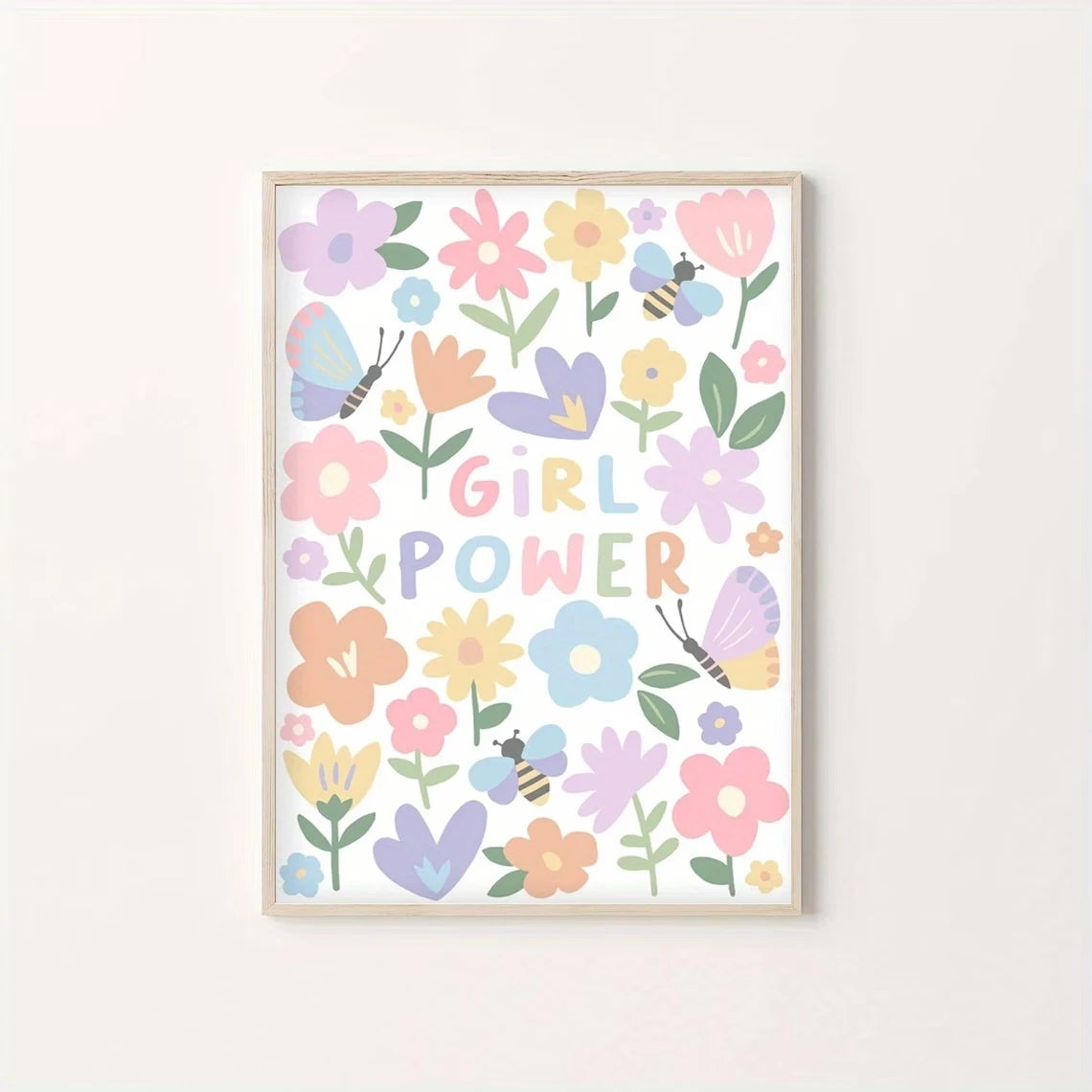 Modern Colorful Flower And Girl Power Quotes Wall Art Print Canvas Painting Poster Picture For Living Room,Bedroom Home Decor Peaceful Pleasures Health and Wellness