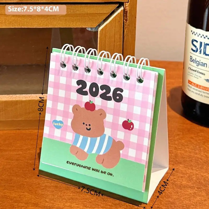 2026 Horse Year Mini Desk Calendar – Cartoon Coil Planner