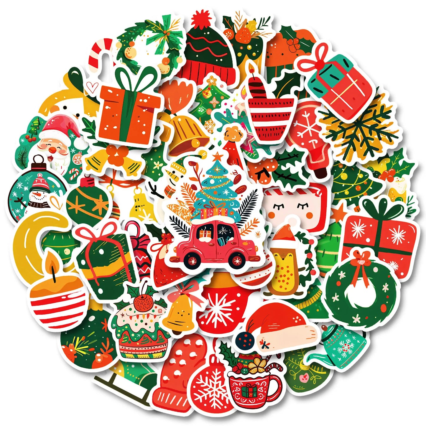 Christmas Cartoon Sticker Santa Claus Waterproof Vinyl Decals Luggage