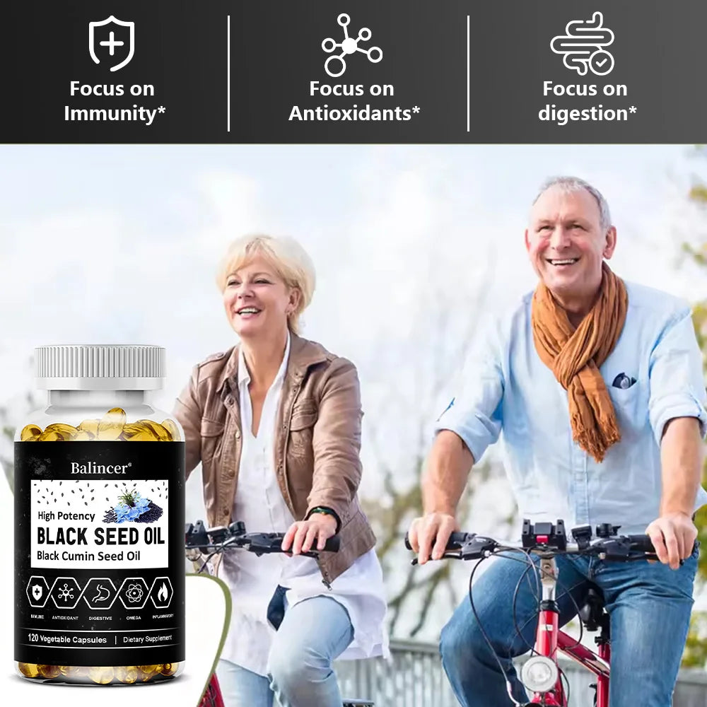 Black Seed Oil Capsules, Supports Overall Health | Boosts Immune System, Improves Digestion, Antioxidant, Non-GMO, Gluten-Free Peaceful Pleasures Health and Wellness