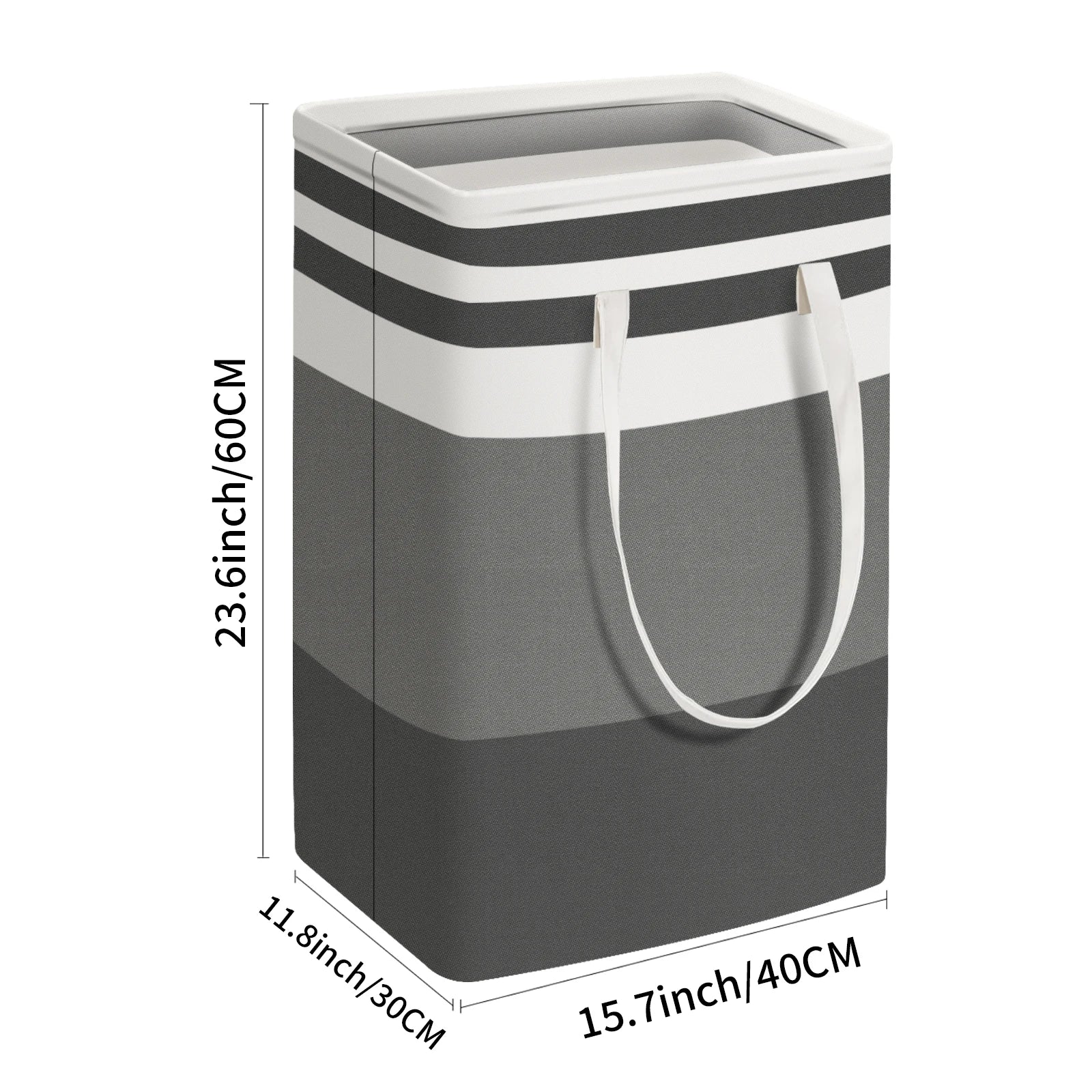 75L Freestanding Laundry Basket with Extended Handle Collapsible Large Cotton Clothes Hamper Storage Basket Peaceful Pleasures Health and Wellness Gradient Grey 75L