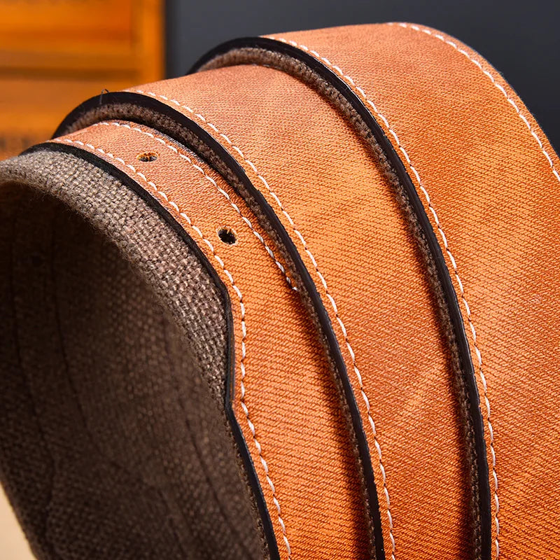 Men's Canvas & Faux Leather Hybrid Belt | Casual Everyday Style Men's Casual Belt Peaceful Pleasures Health and Wellness