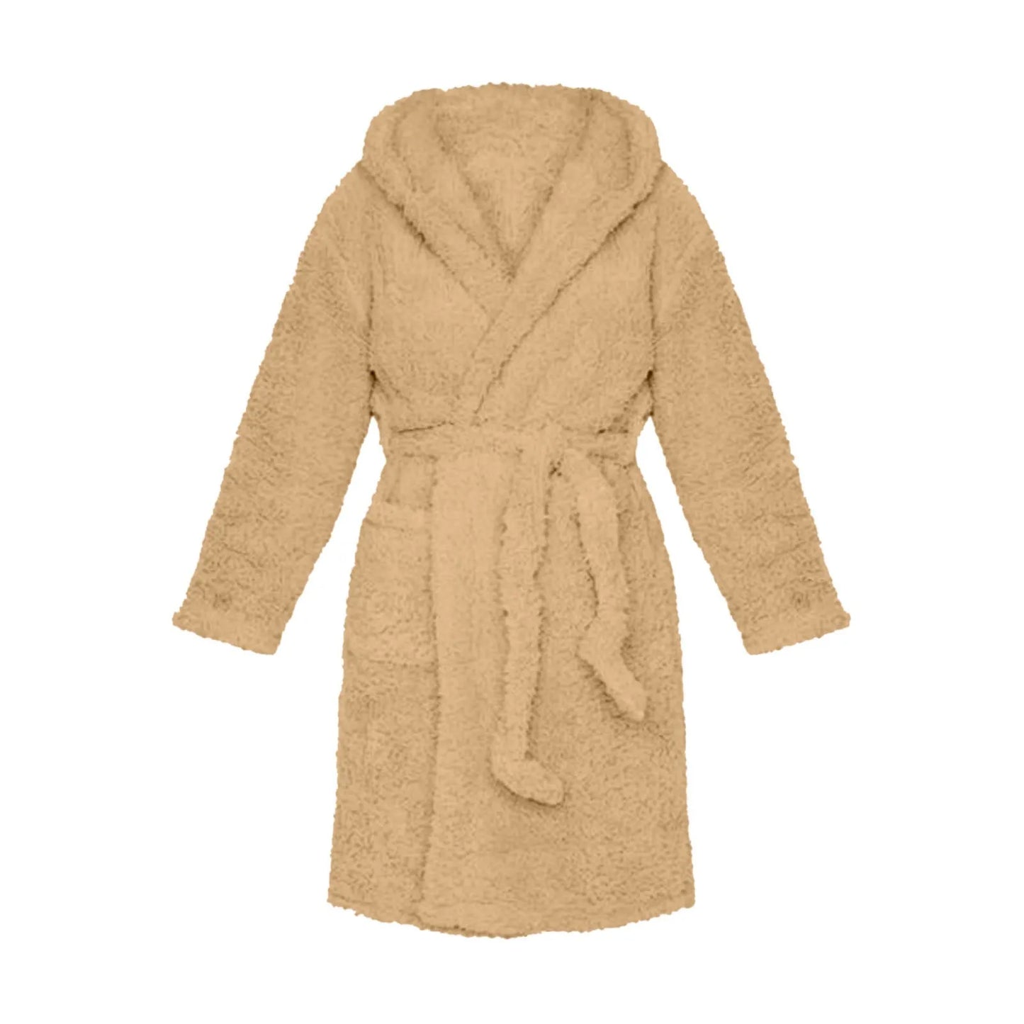 Women's Fluffy Hooded Bathrobe | Plush Winter Dressing Gown