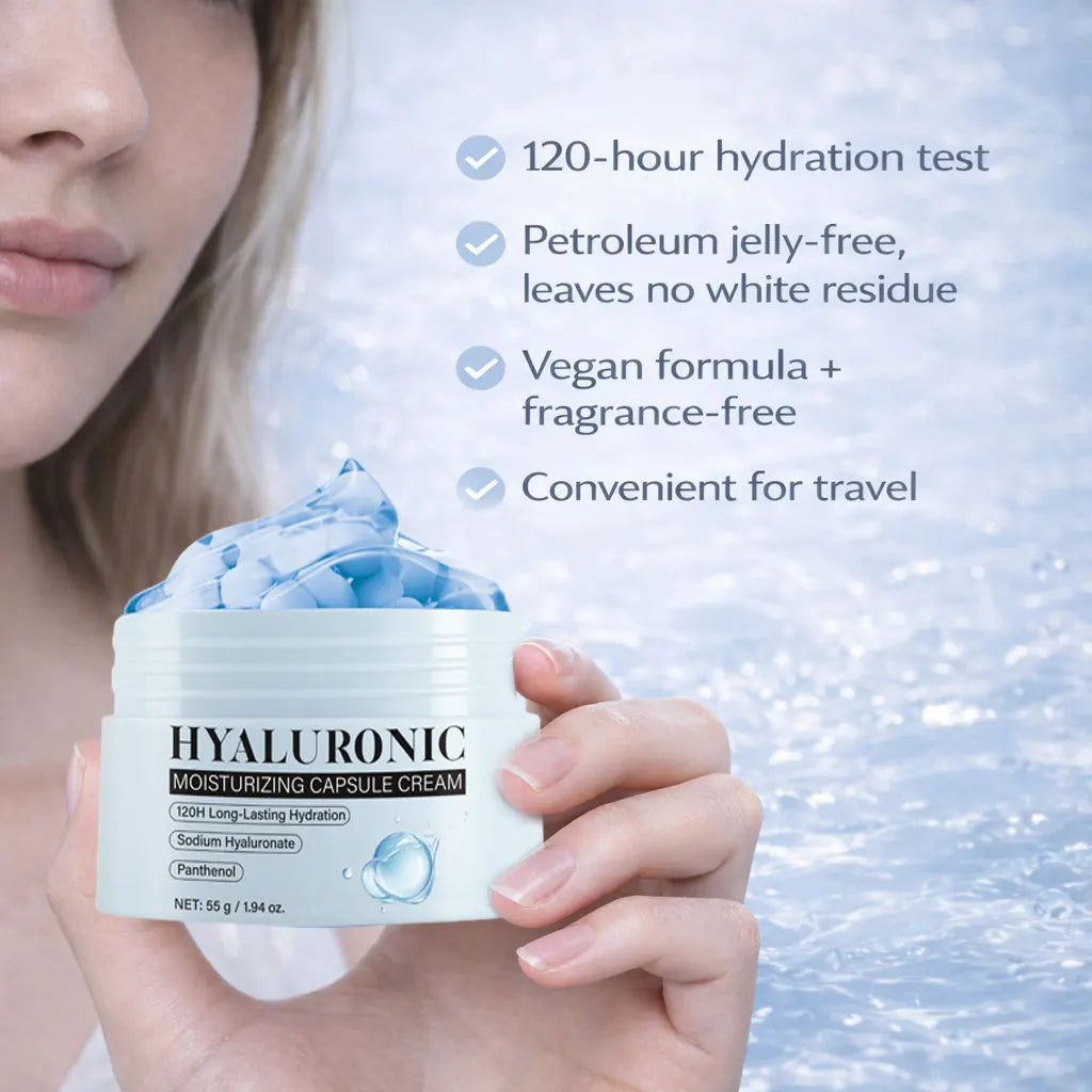 Hyaluronic Acid Capsule Cream Lasting Hydration, Barrier Care, Calming Daily Facial Moisturizer For All Skin Types,55g/1.94oz Peaceful Pleasures Health and Wellness