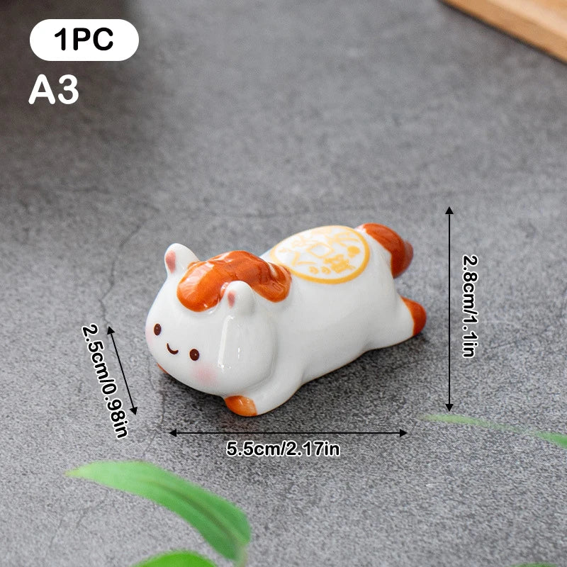 Ceramic Horse Chopstick Rest & Flatware Organizer | Table Decor Chopstick Rest Peaceful Pleasures Health and Wellness A3