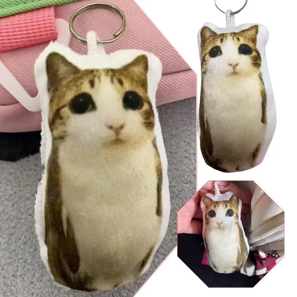 Cat Voice Keychain Toy Sound Hanging Decompression Reverses German Kitten Voice Pendant With Sound Plush Pendant Cute Pet Gift Peaceful Pleasures Health and Wellness