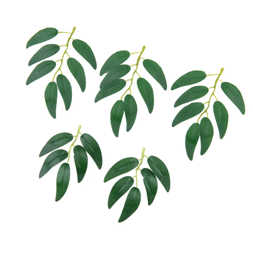 Green Silk Willow Leaves Artificial Plants 50/100Pcs – Decor Artificial Leaf Sprigs Peaceful Pleasures Health and Wellness