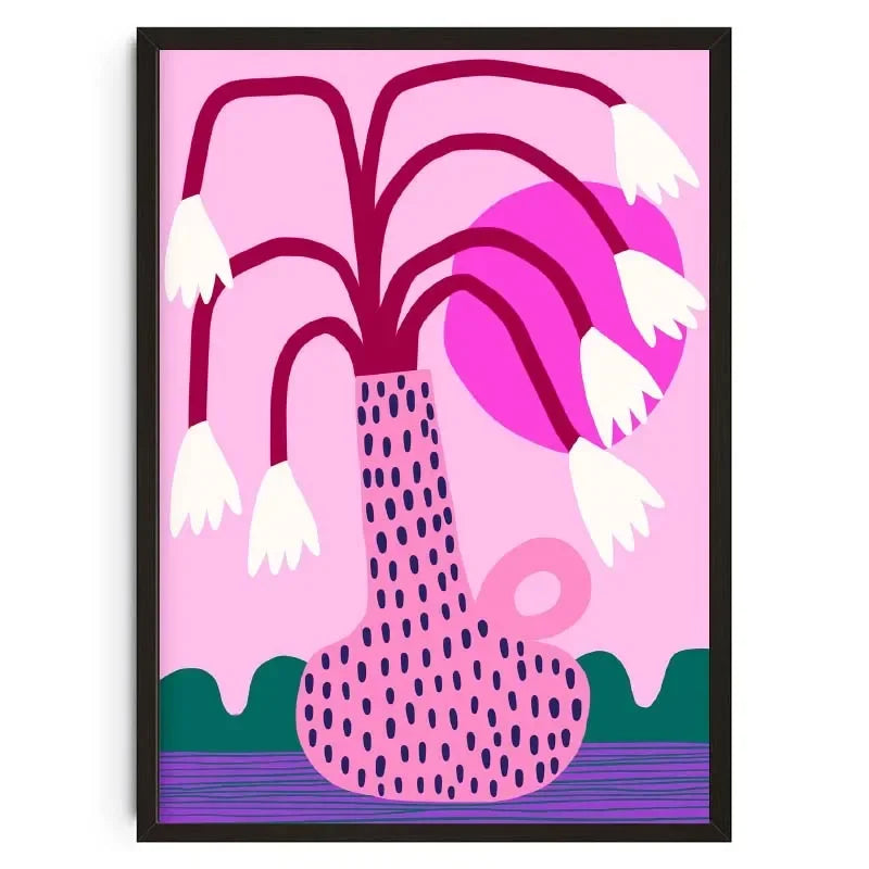 (1pc frameless)Pink Flower Market Vase Floral Plant Cute Wall Art Canvas Painting Nordic Posters And Prints Wall Picture For Peaceful Pleasures Health and Wellness 9 20x30cm Unframed
