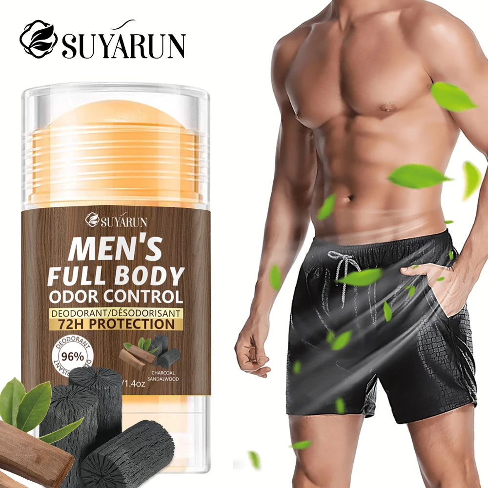 SUYARUN Men's Natural Deodorant Stick for Full Body Odor Protection, 72H Freshness, Sensitive Skin Safe, Travel-Friendly. Peaceful Pleasures Health and Wellness