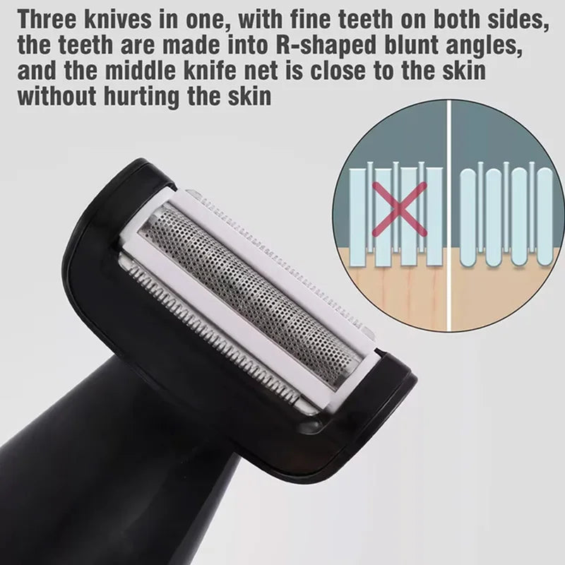 Long-handled body hair shaving knife, men's back shaving knife, grooming tool for removing and trimming body hair. Peaceful Pleasures Health and Wellness