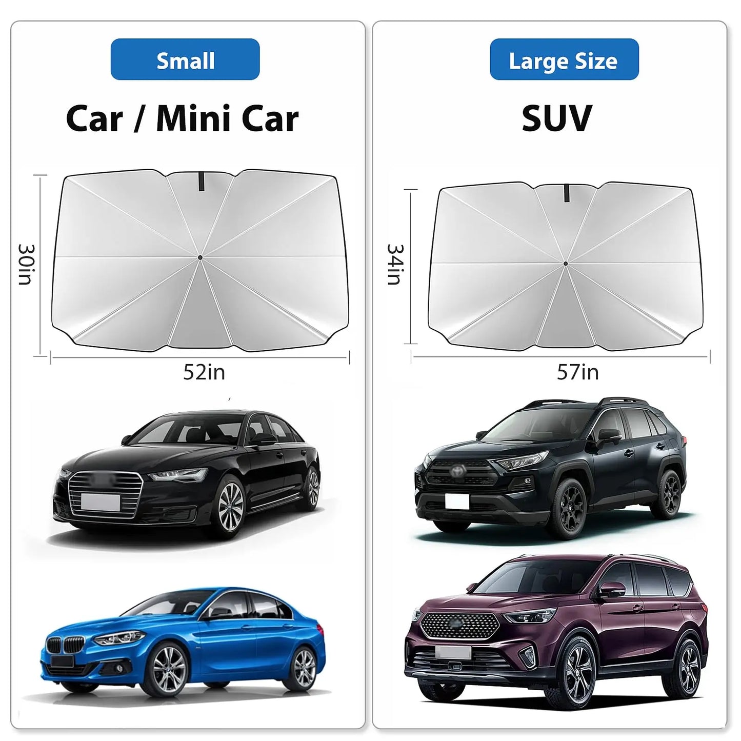 Foldable Car Windshield Sunshade Umbrella | UV & Heat Block
