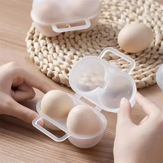 1pc 2-Cell Outdoor Portable Egg Box Plastic Egg Tray Refrigerator Egg Storage Box Shock-absorbing And Anti Drop Egg Loade Peaceful Pleasures Health and Wellness