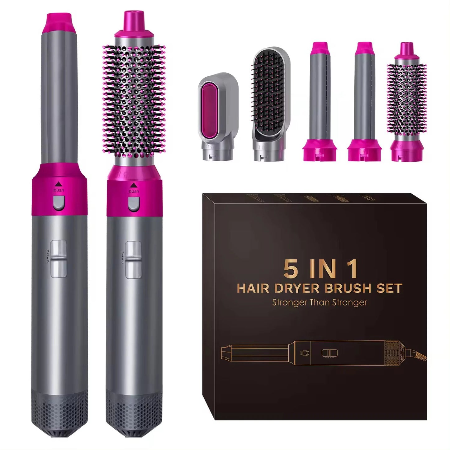 5 in 1 Hair Curler Hot Comb Set Professional Curling Iron Hair Straightener Styling Tool Airwrap Hair Dryer Household Peaceful Pleasures Health and Wellness A 1 EU