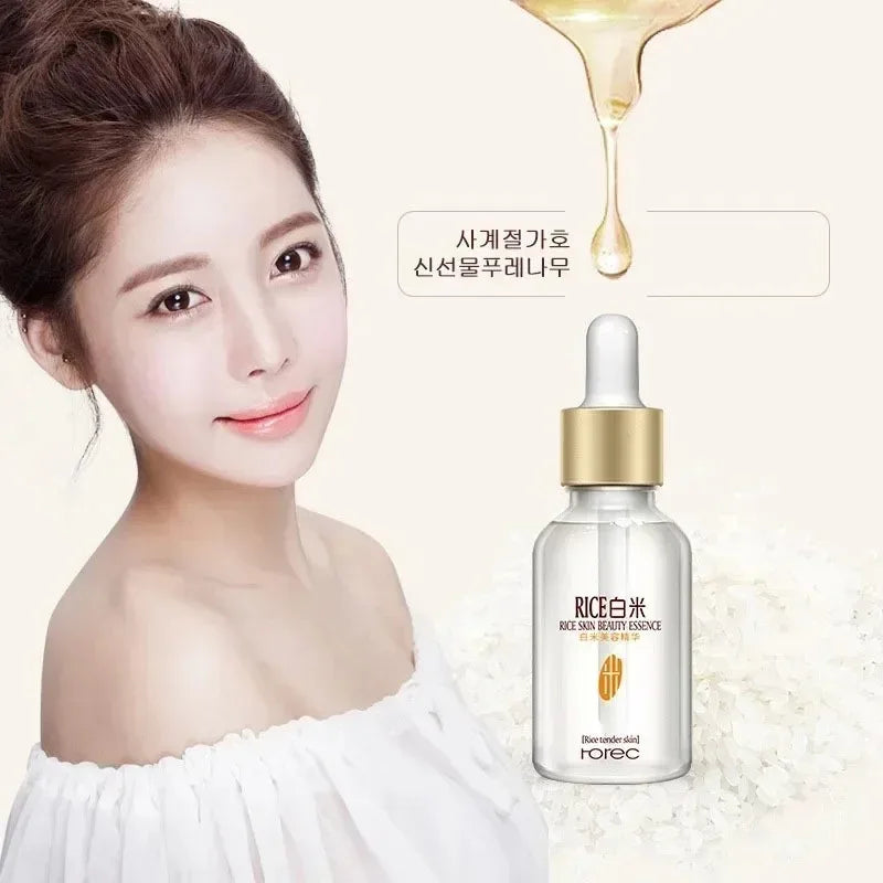 White Rice Face Serum Shrink Pores Moisturizing Elastic Skin Cream Smooth Wrinkles Younger for Glowing Skin Firm Care Essence Peaceful Pleasures Health and Wellness