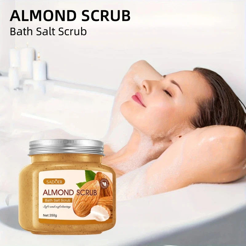 SADOER Almond Body Scrub 350g – Exfoliating Cream All Skin