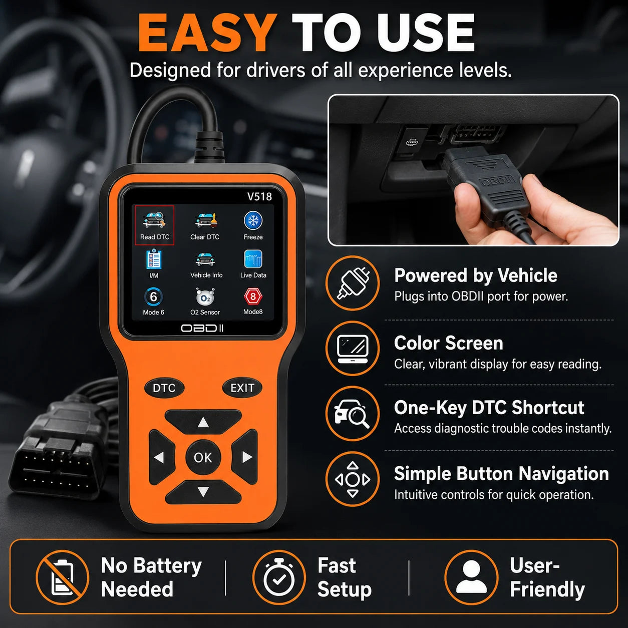 V518 OBD2 Car Engine Diagnostic Scanner & Code Eraser Tool Peaceful Pleasures Health and Wellness