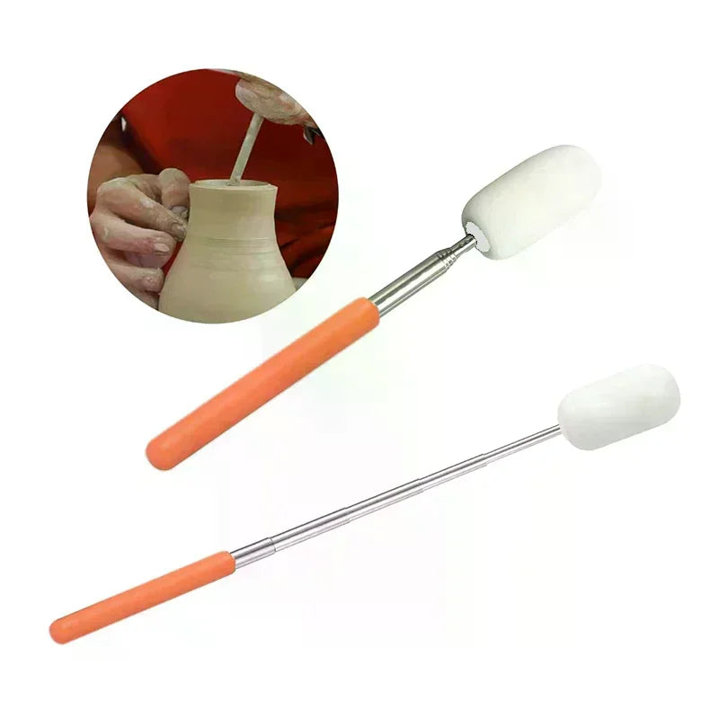 Telescopic Pottery Sponge Stick | Ceramic Throwing Tool Pottery Sponge Tool Peaceful Pleasures Health and Wellness