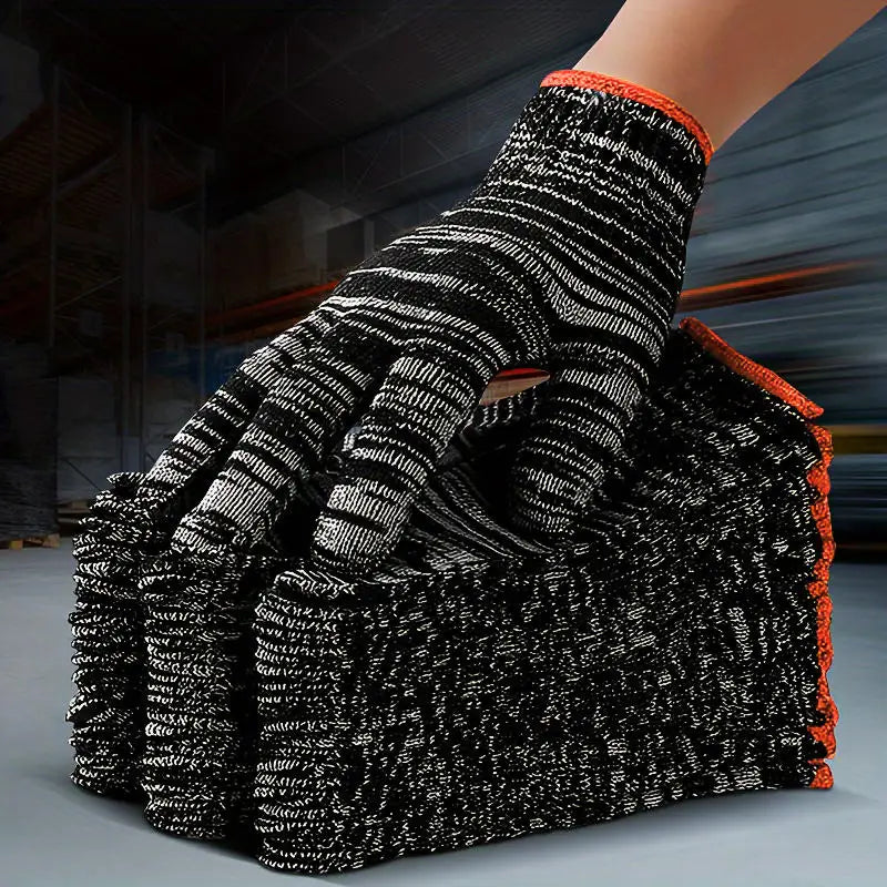 12-Pairs Heavy Duty Nylon Work Gloves Abrasion Resistant Safety Work Gloves for Construction Gardening Warehouse Industrial Use Peaceful Pleasures Health and Wellness