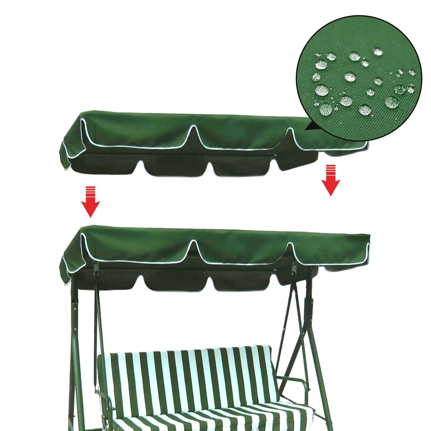 Waterproof UV-Resistant Patio Swing Canopy Replacement Weatherproof Seat Cover Fits Outdoor Swing for Garden Backyard Patio Deck Peaceful Pleasures Health and Wellness