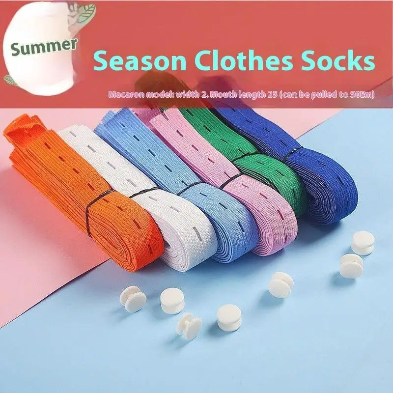 10-Pack Nylon Elastic Bands with Button Hole | Clothes Organizer Clothes Organizer Bands Peaceful Pleasures Health and Wellness