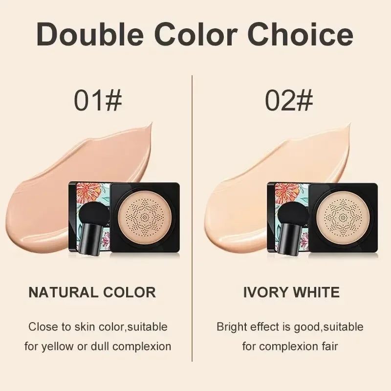 Mushroom Head Air Cushion, CC Cream Natural Moisturizing Foundation Concealer Whitening Oil-control Makeup Cosmetics BB Cream Peaceful Pleasures Health and Wellness