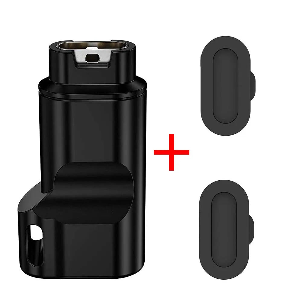 Mini Charger+2PCS Charging Port Dust Cover Cap + Adapter for Garmin Forerunner 265 965 Charging Converter for Fenix 7 7S 7X 6 6S Peaceful Pleasures Health and Wellness Black