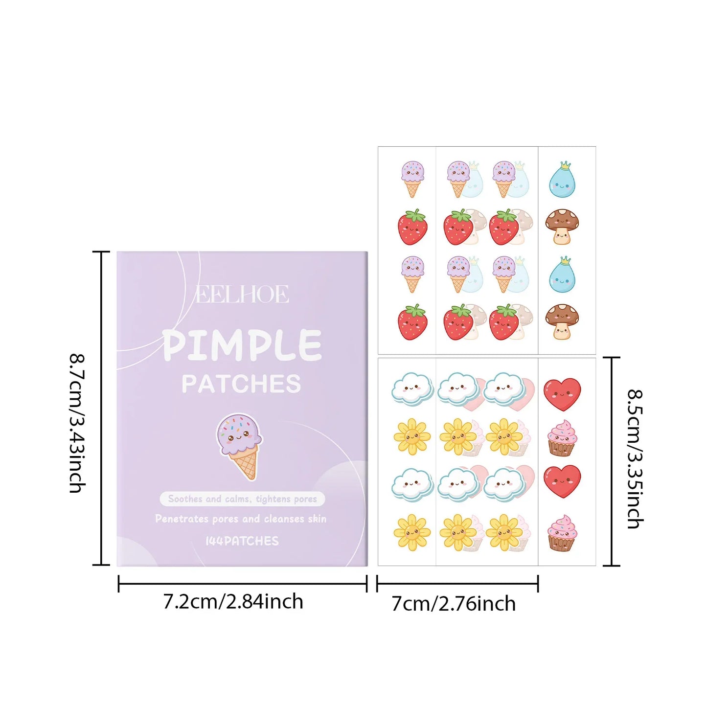 144pc Salicylic Acid Hydrocolloid Acne Patches – Invisible Pimple