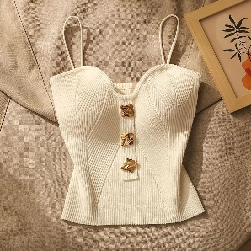Cross Knit Women's Sleeveless Camisole Tank Top | Slim Fit