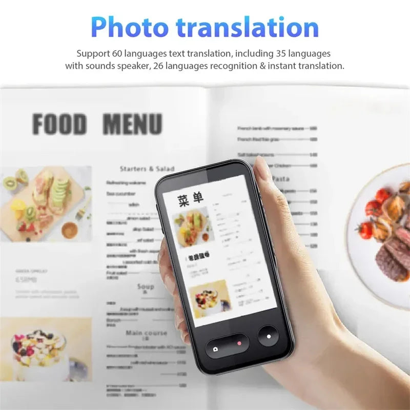 Hot Sell Upgrade 4G Translator T7 Intelligent Voice Translation 4.0inch Touch Screen Recording WIFI 138 Languag Translate Peaceful Pleasures Health and Wellness