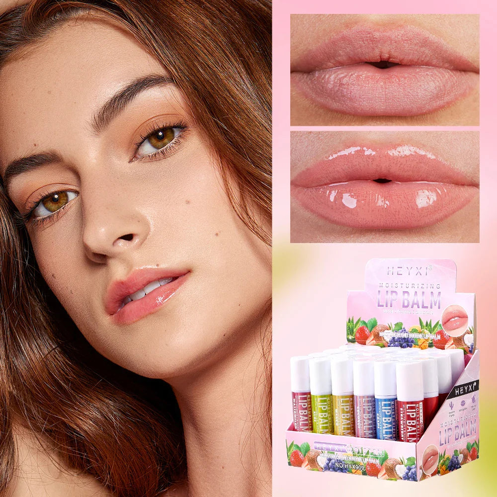 HEYXI 24-Piece Fruit Flavor Moisturizing Lip Balm Set