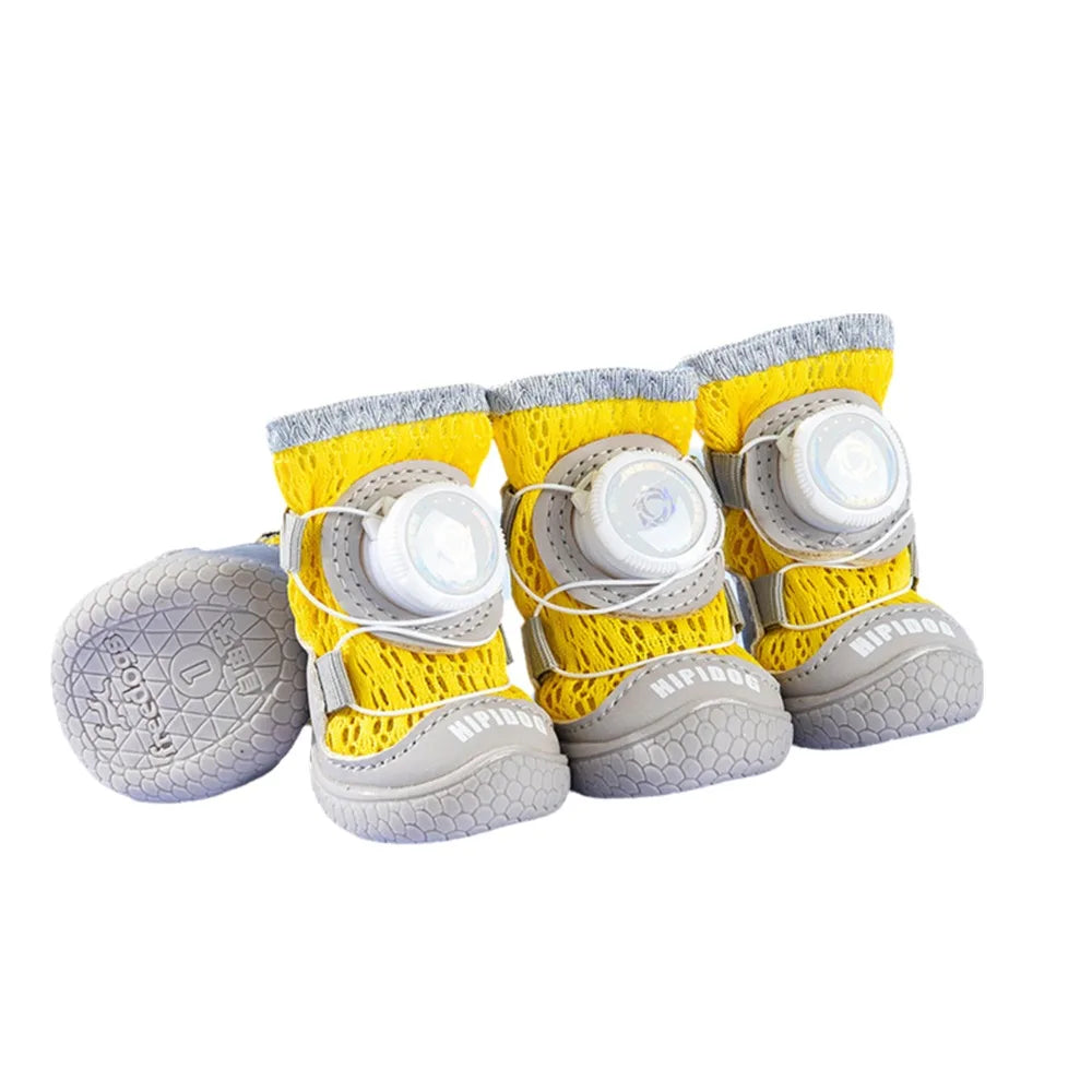 4-Pack Anti-Slip Reflective Dog Shoes | Soft Sole Paw Protectors