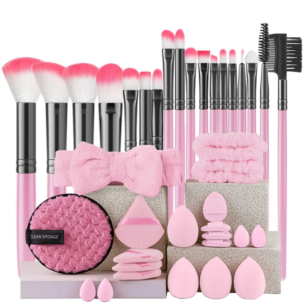 18-Piece Makeup Brush Set – Foundation, Eyeshadow & Blush